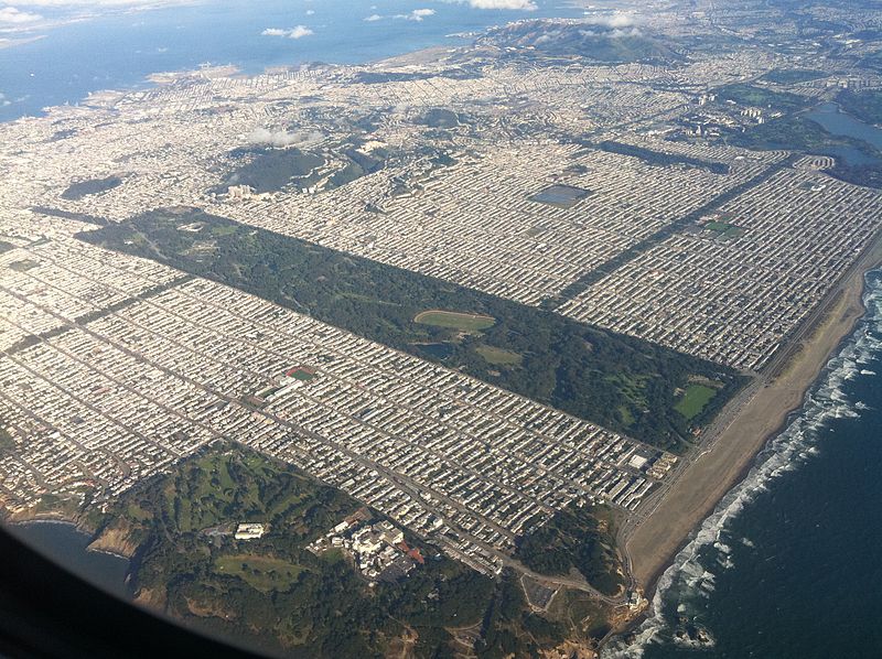 Golden Gate Park vu depuis le ciel