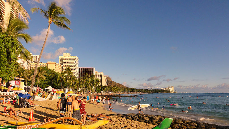Plage à Waikiki